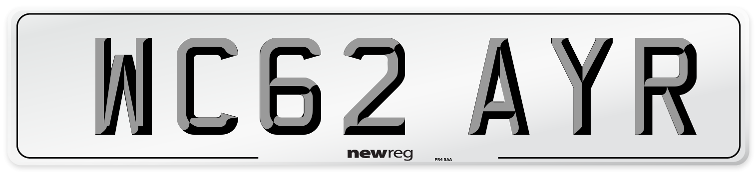 WC62 AYR Number Plate from New Reg